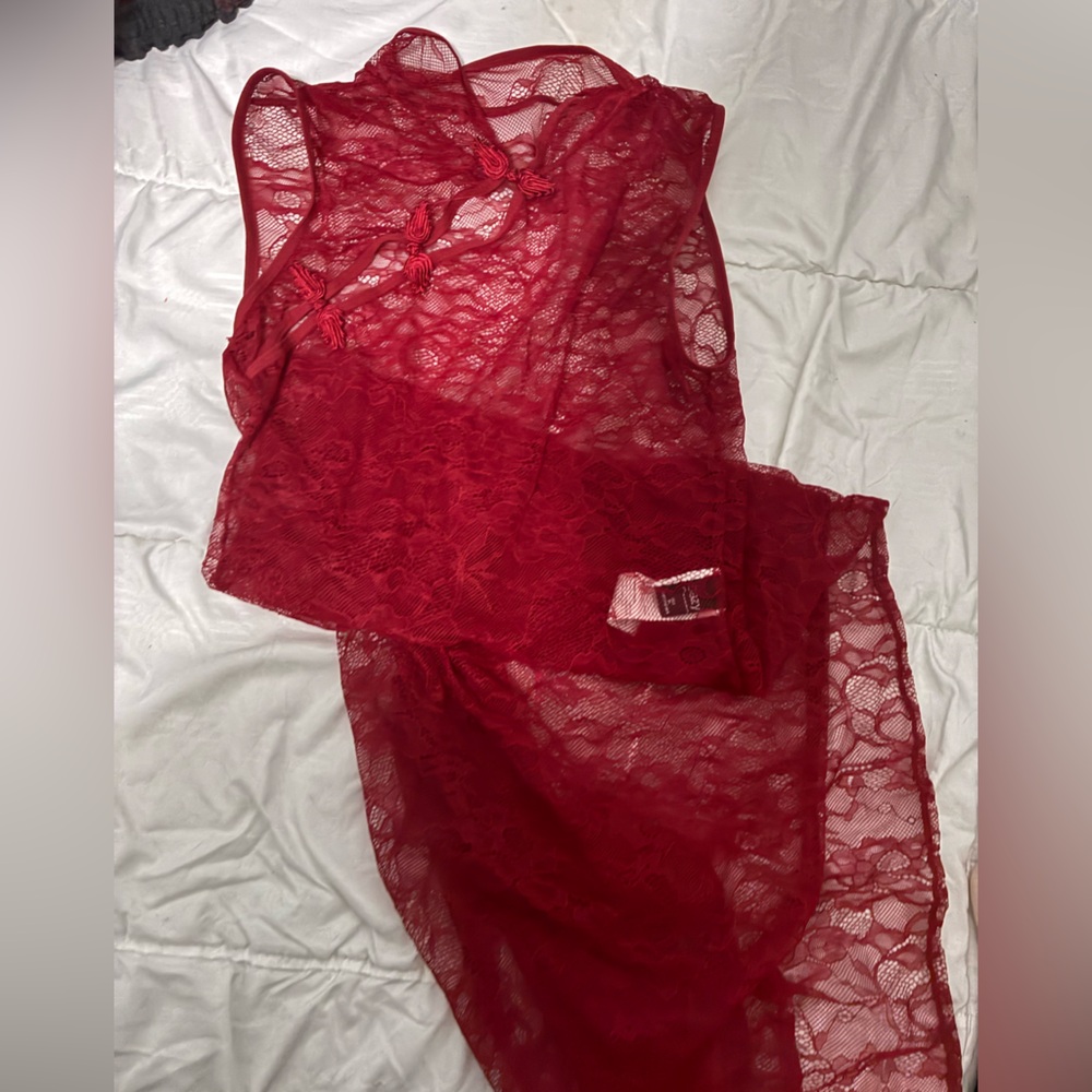 Red Lace Sheer Robe